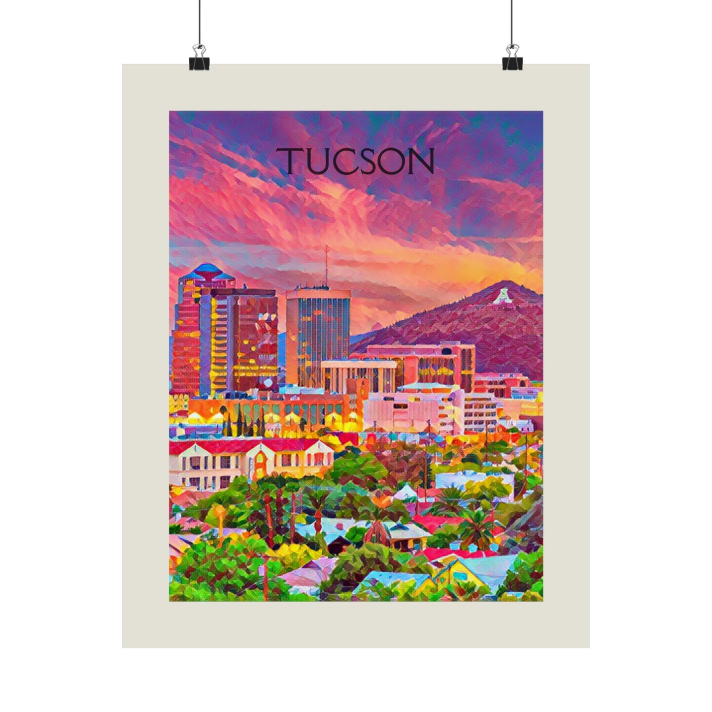 Tucson Arizona City Painting Poster