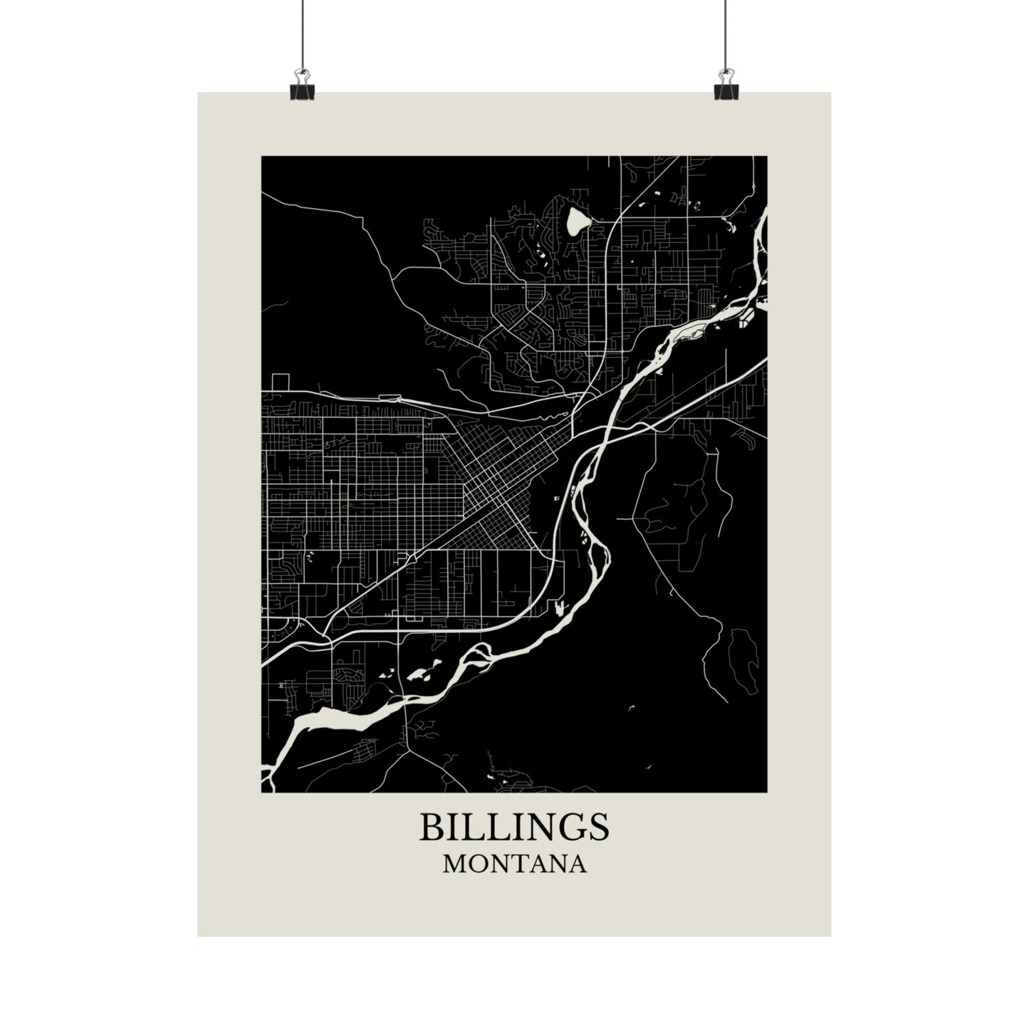 Billings Montana Map Print