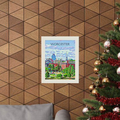 Worcester Massachusetts City Painting Poster