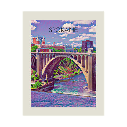 Spokane Washington City Painting Poster