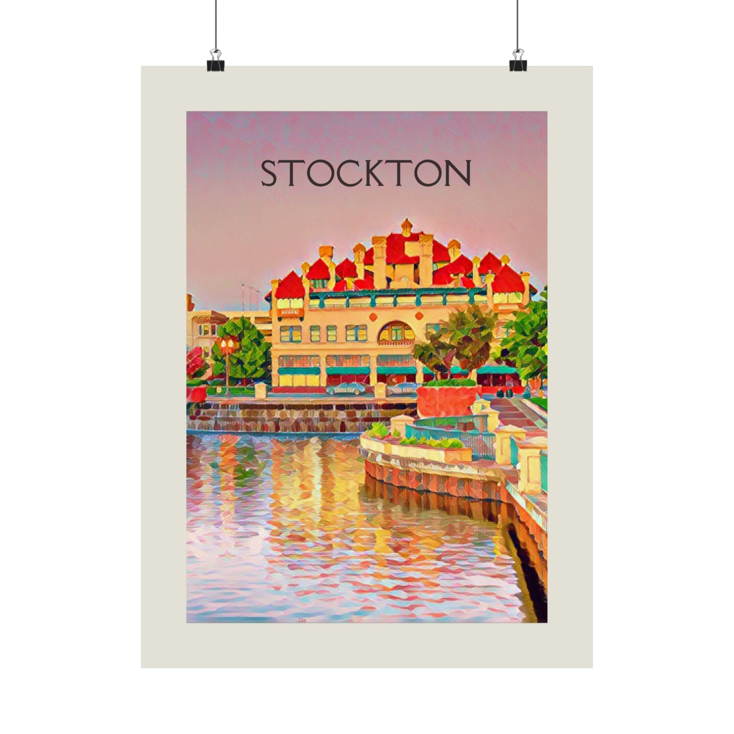 Stockton California City Painting Poster