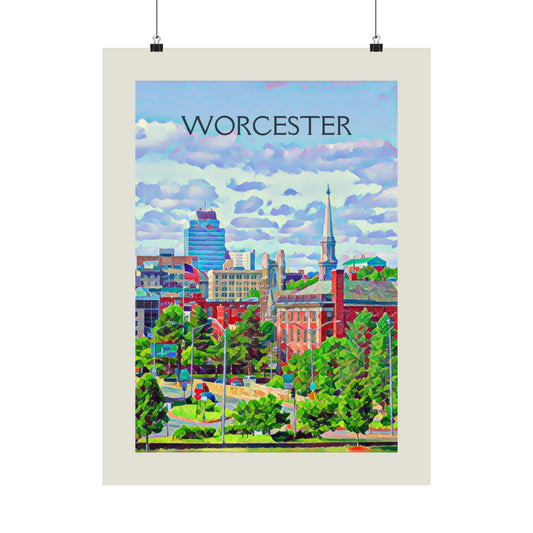 Worcester Massachusetts City Painting Poster