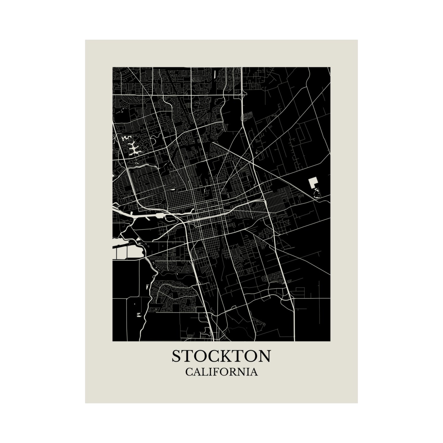 Stockton California Map Print