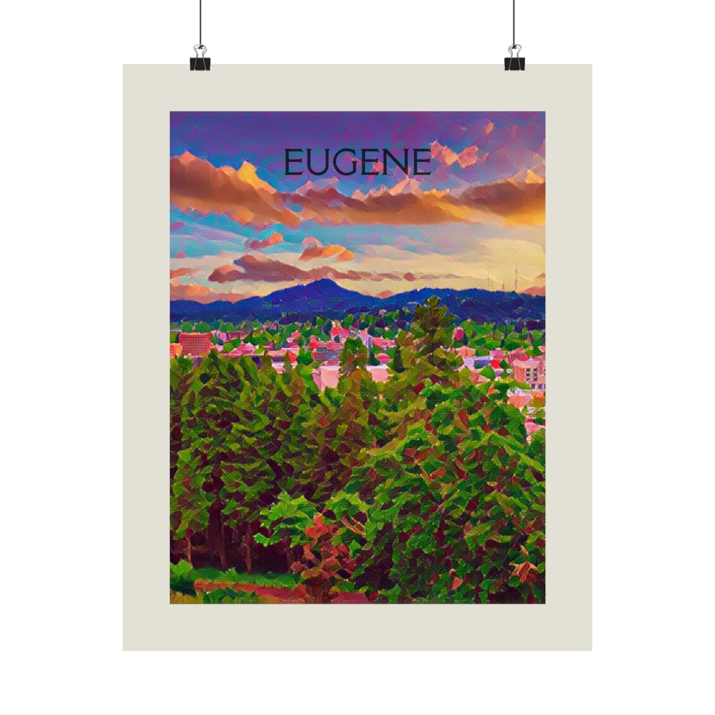 Eugene Oregon City Painting Poster