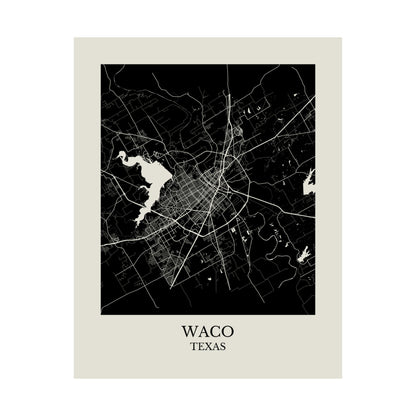 Waco Texas Map Print