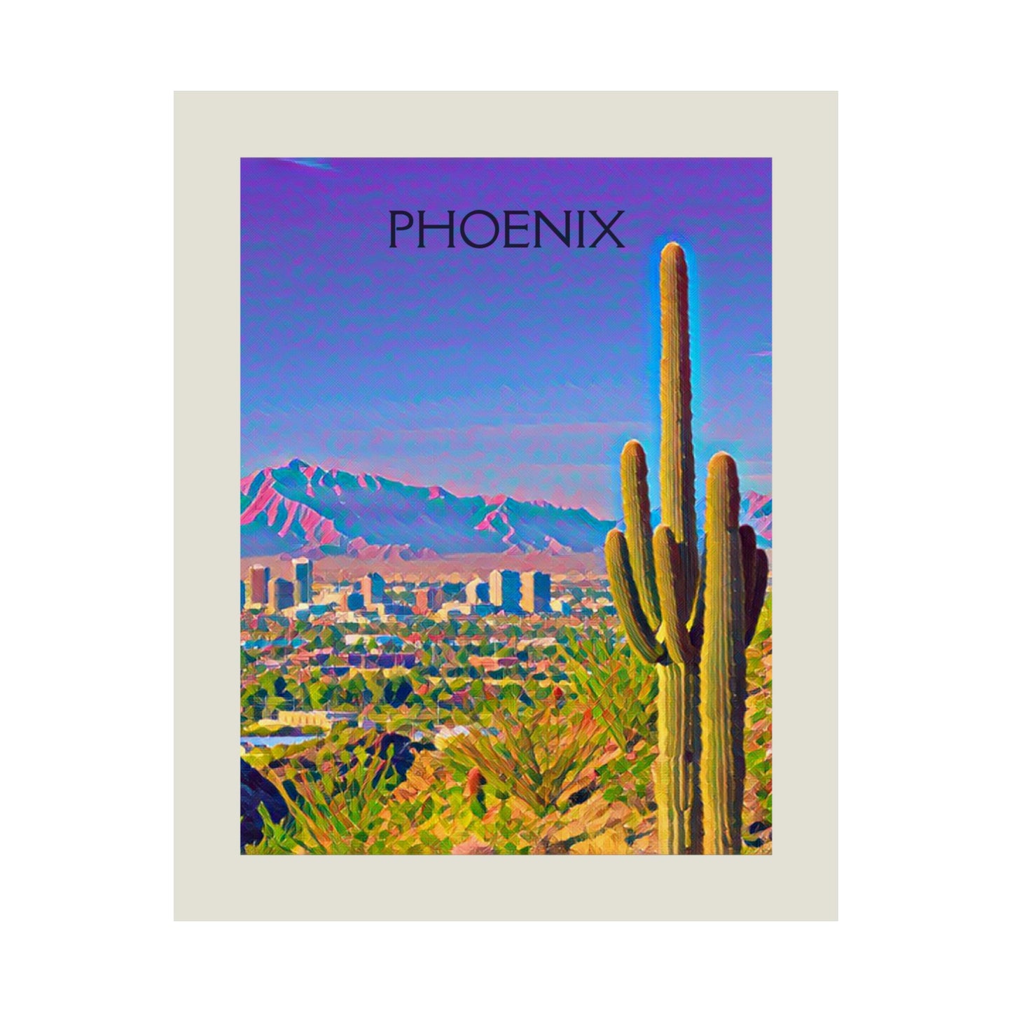 Phoenix Arizona City Painting Poster