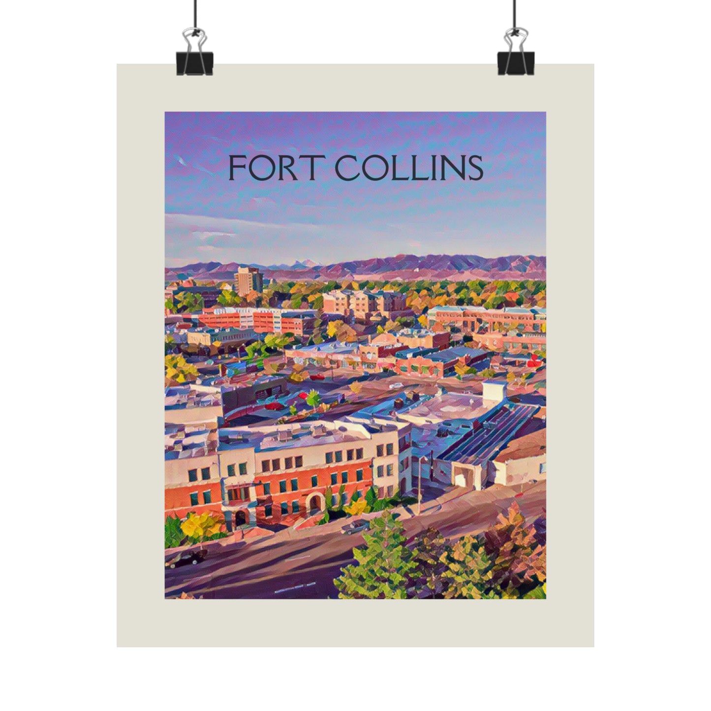 Fort Collins Colorado City Painting Poster