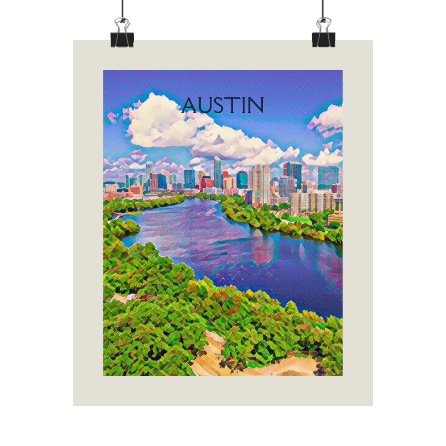 Austin Texas City Painting Poster