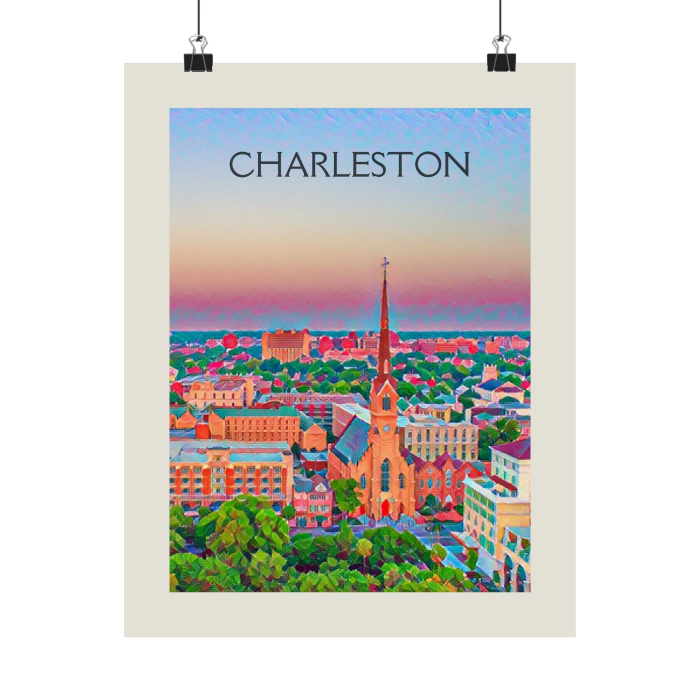 Charleston South Carolina City Painting Poster