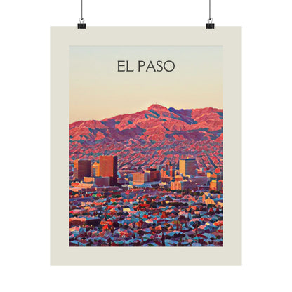 El Paso City Painting Poster