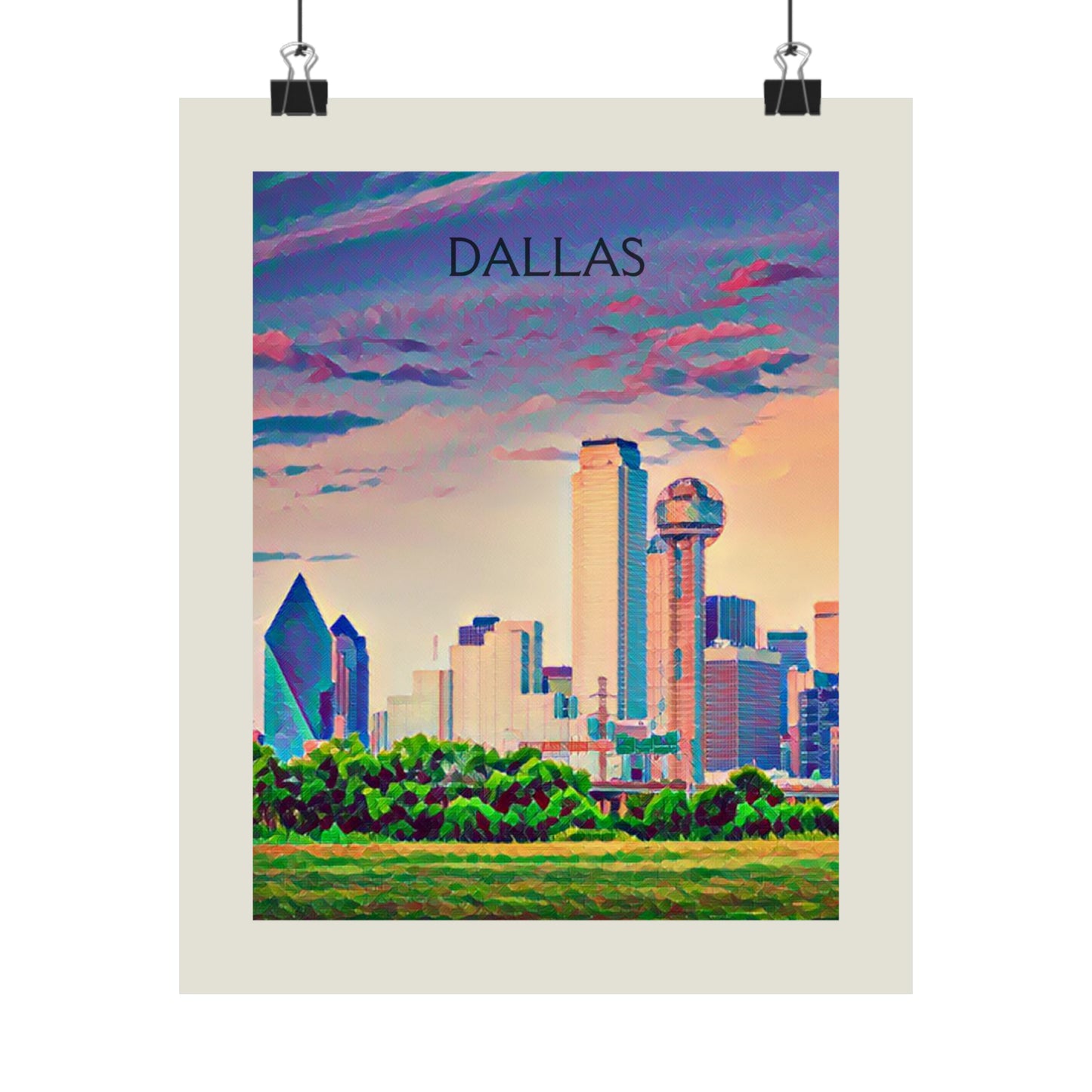 Dallas Texas City Painting Poster