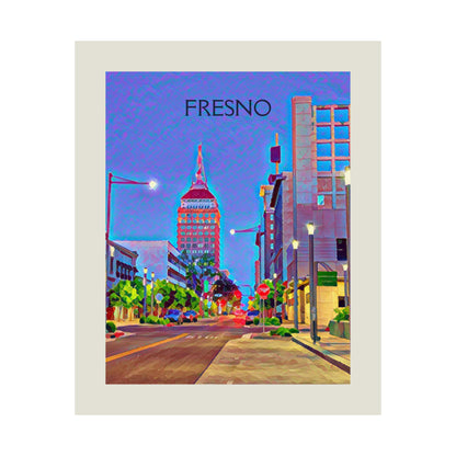 Fresno California City Painting Poster