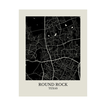 Round Rock Texas Map Print