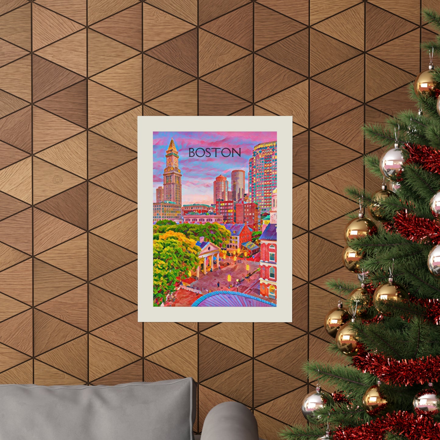 Boston Massachusetts City Painting Poster