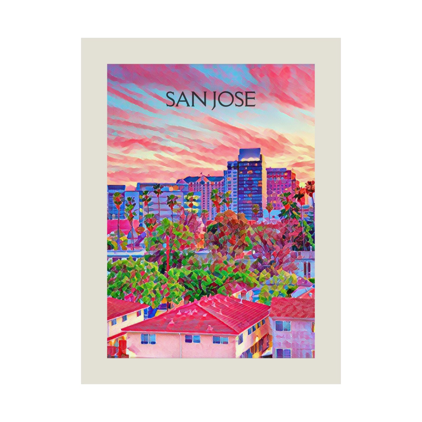 San Jose California City Painting Poster