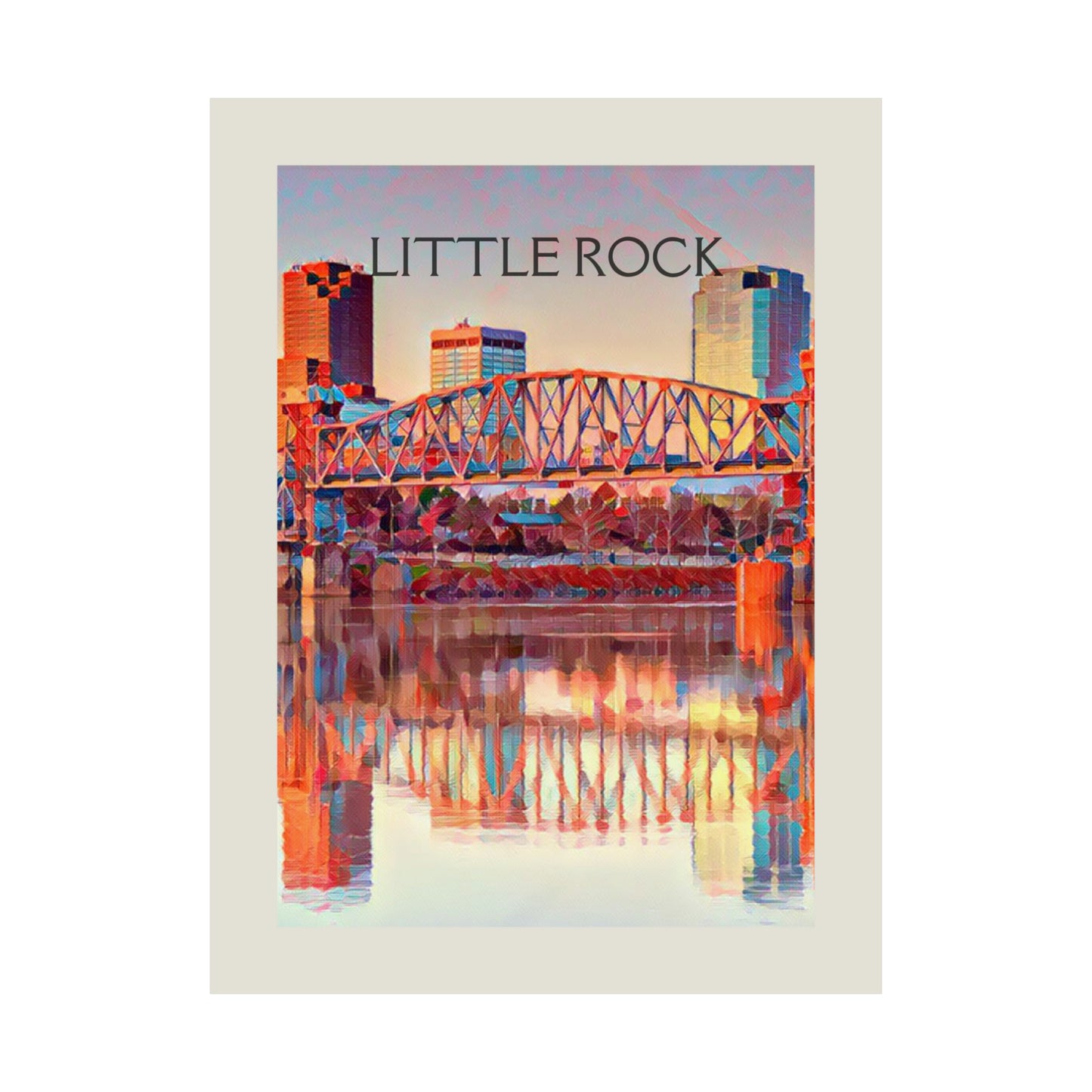 Little Rock Arkansas City Painting Poster