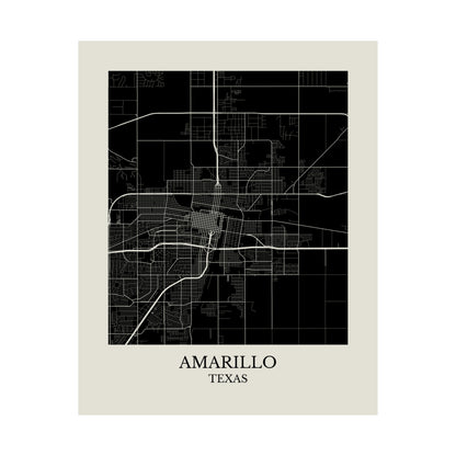 Amarillo Texas Map Print