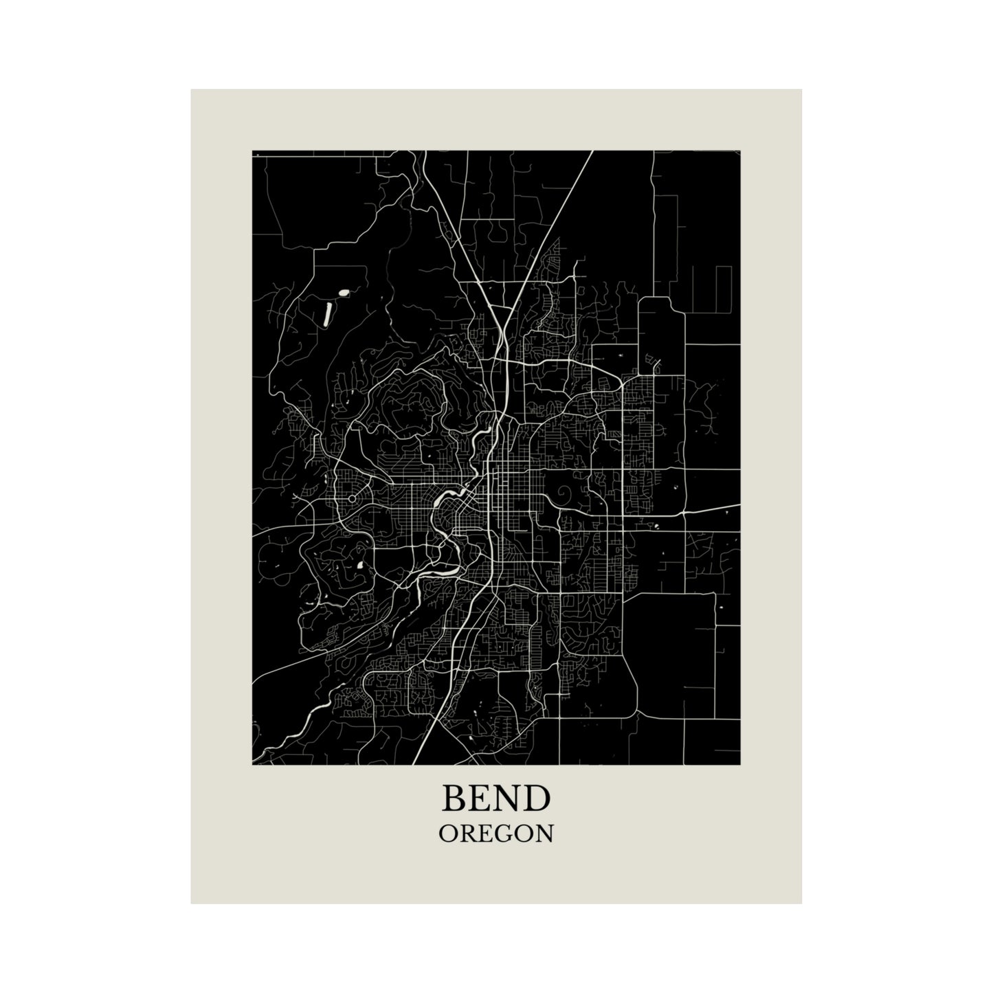 Bend Oregon Map Print