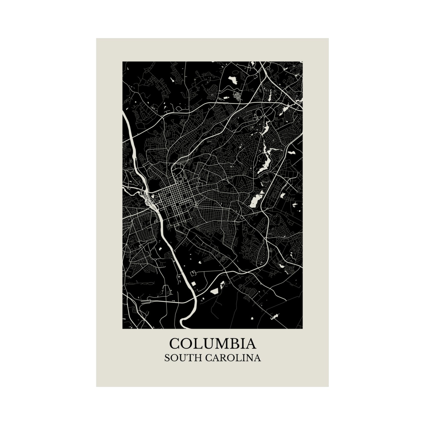 Columbia South Carolina Map Print