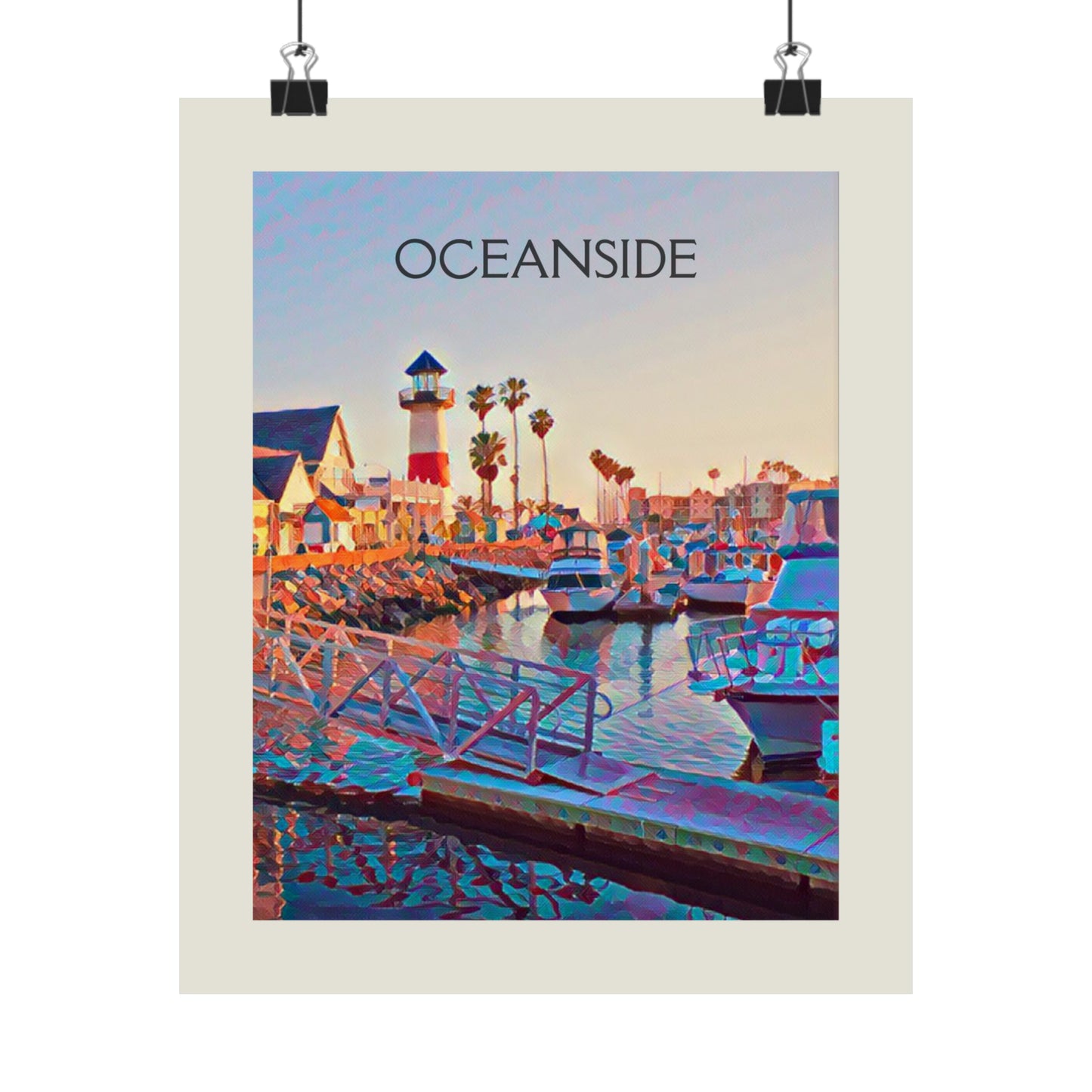 Oceanside California City Painting Poster