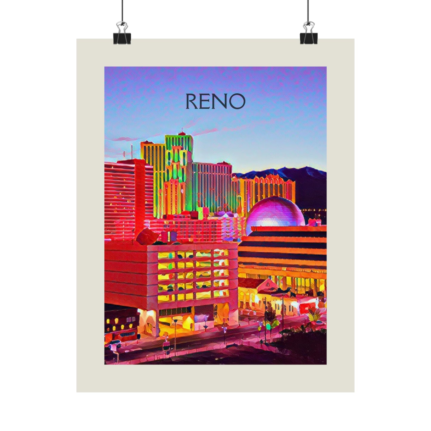 Reno Nevada City Painting Poster