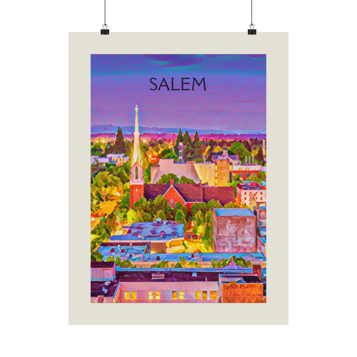 Salem Oregon City Painting Poster