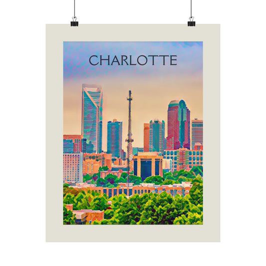 Charlotte North Carolina City Painting Poster