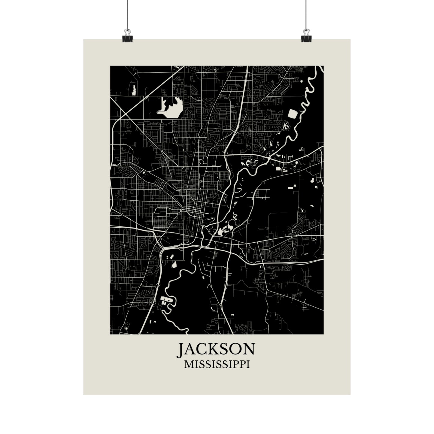 Jackson Mississippi Map Print