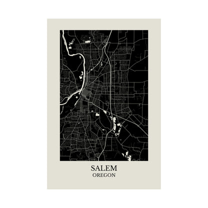 Salem Oregon Map Print