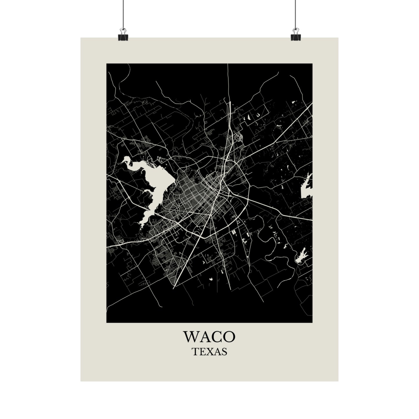 Waco Texas Map Print