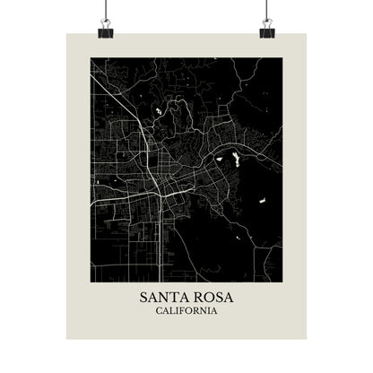 Santa Rosa California Map Print