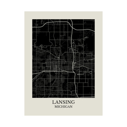 Lansing Michigan Map Print