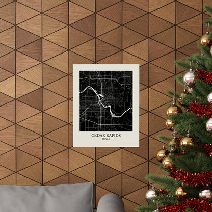 Cedar Rapids Iowa Map Print