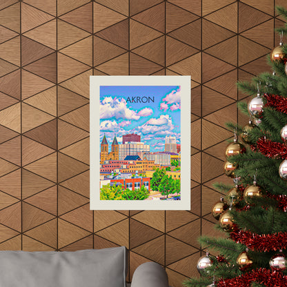 Akron Ohio City Painting Poster