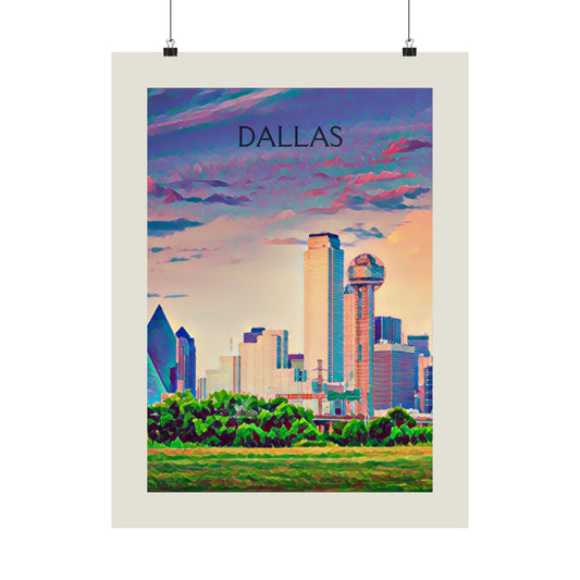 Dallas Texas City Painting Poster