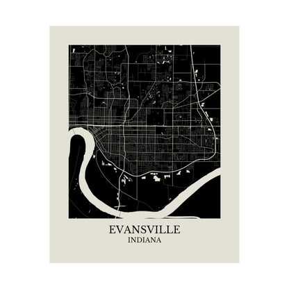 Evansville Indiana Map Print