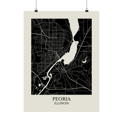 Peoria Illinois Map Print