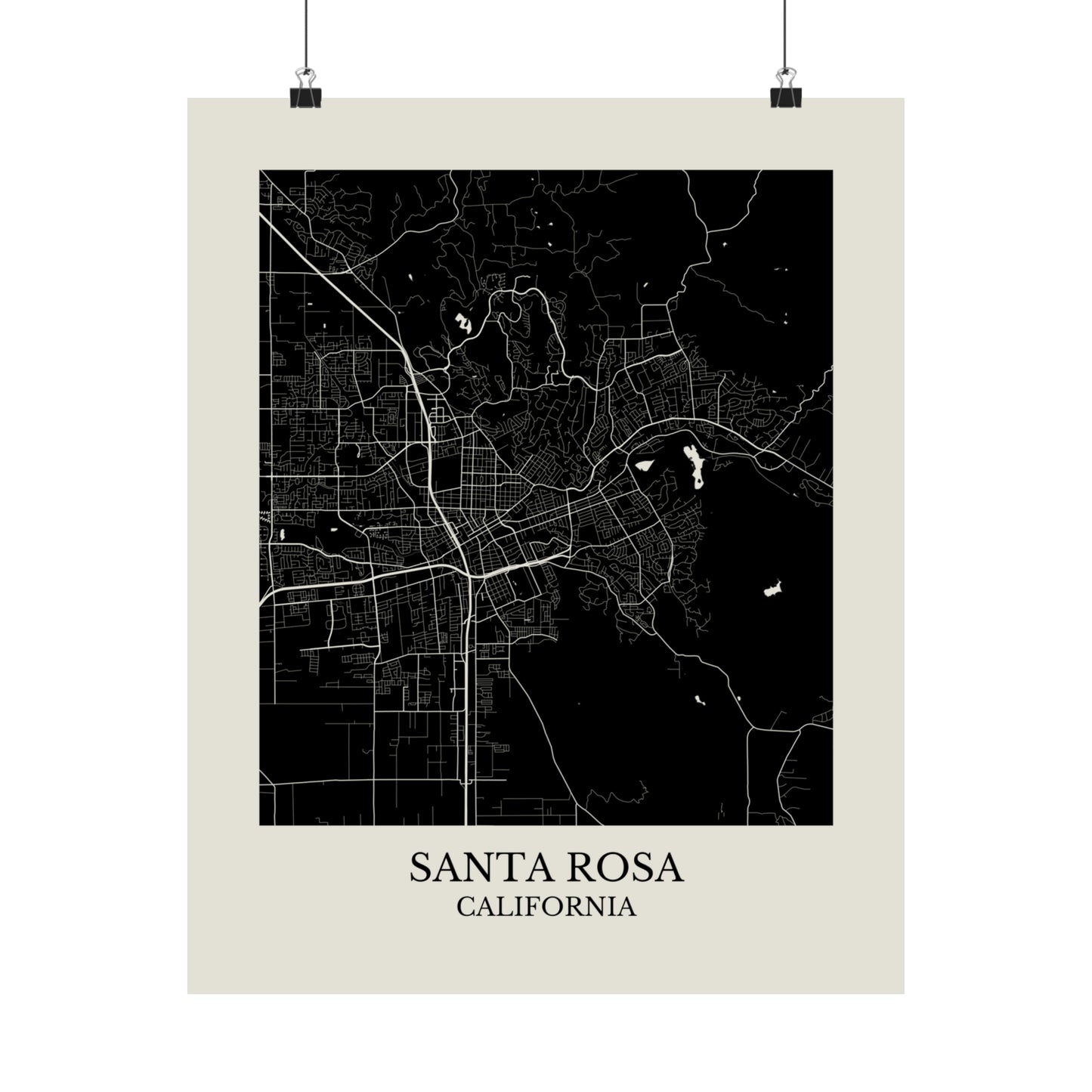 Santa Rosa California Map Print