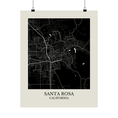 Santa Rosa California Map Print