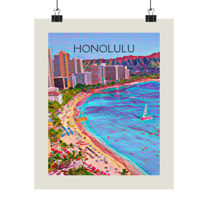 Honolulu Hawaii City Painting Poster