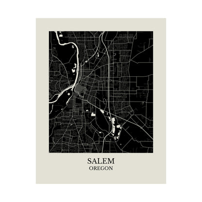 Salem Oregon Map Print