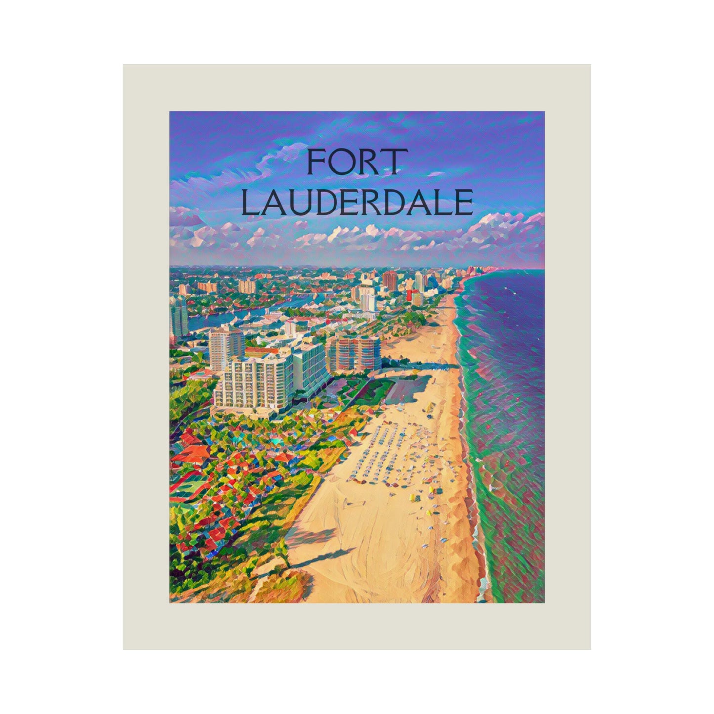 Fort Lauderdale Florida City Painting Poster