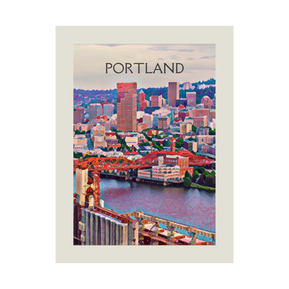 Portland Oregon City Painting Poster