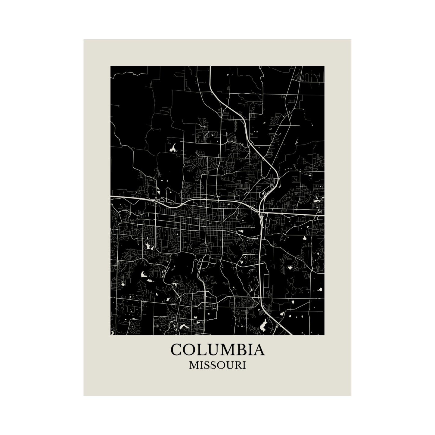 Columbia Missouri Map Print