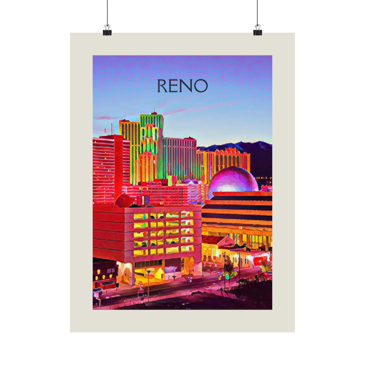 Reno Nevada City Painting Poster