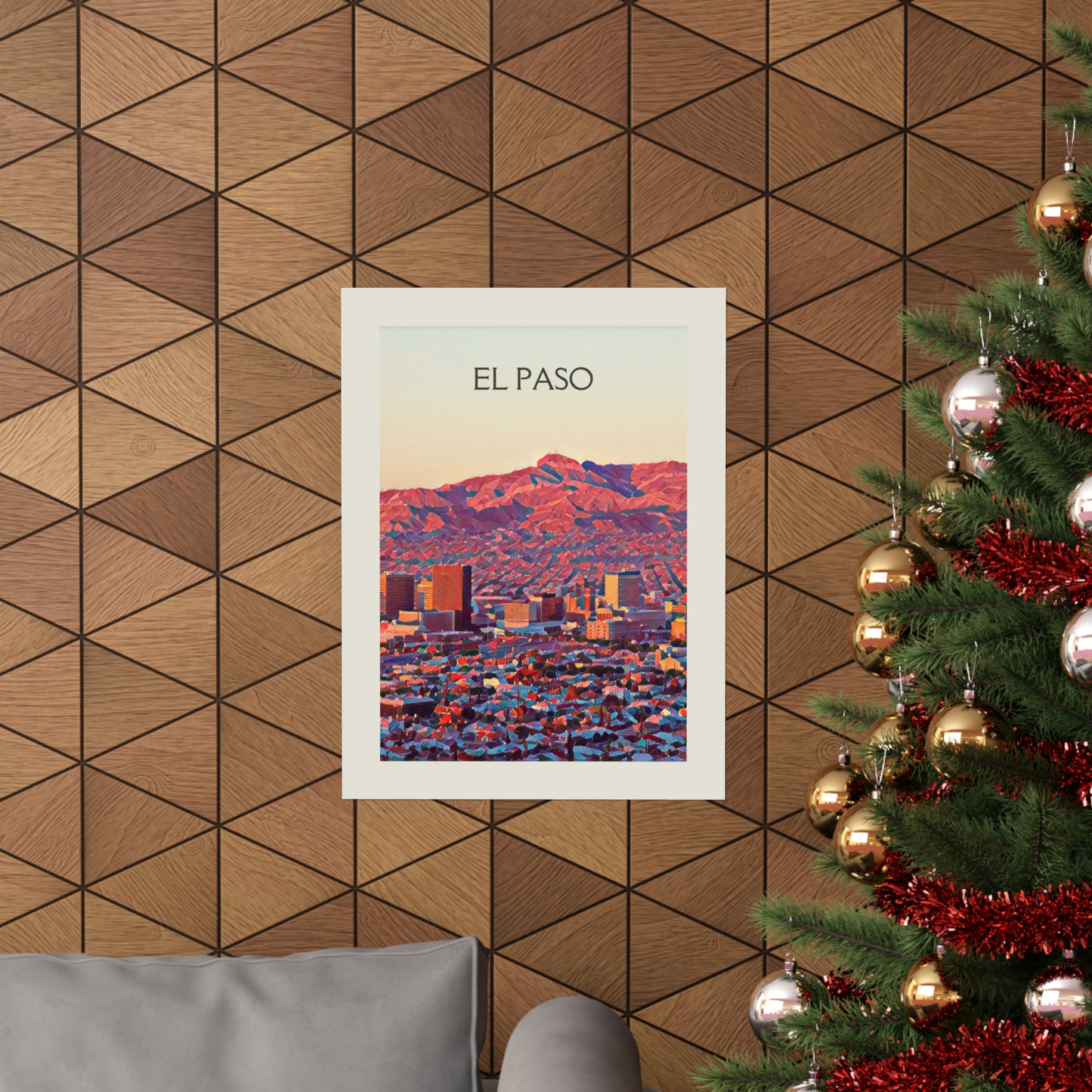 El Paso City Painting Poster