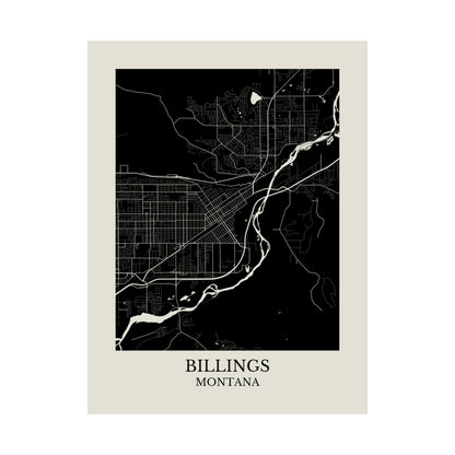 Billings Montana Map Print