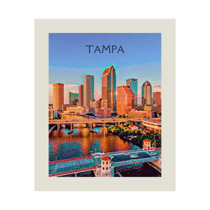 Tampa Florida City Painting Poster