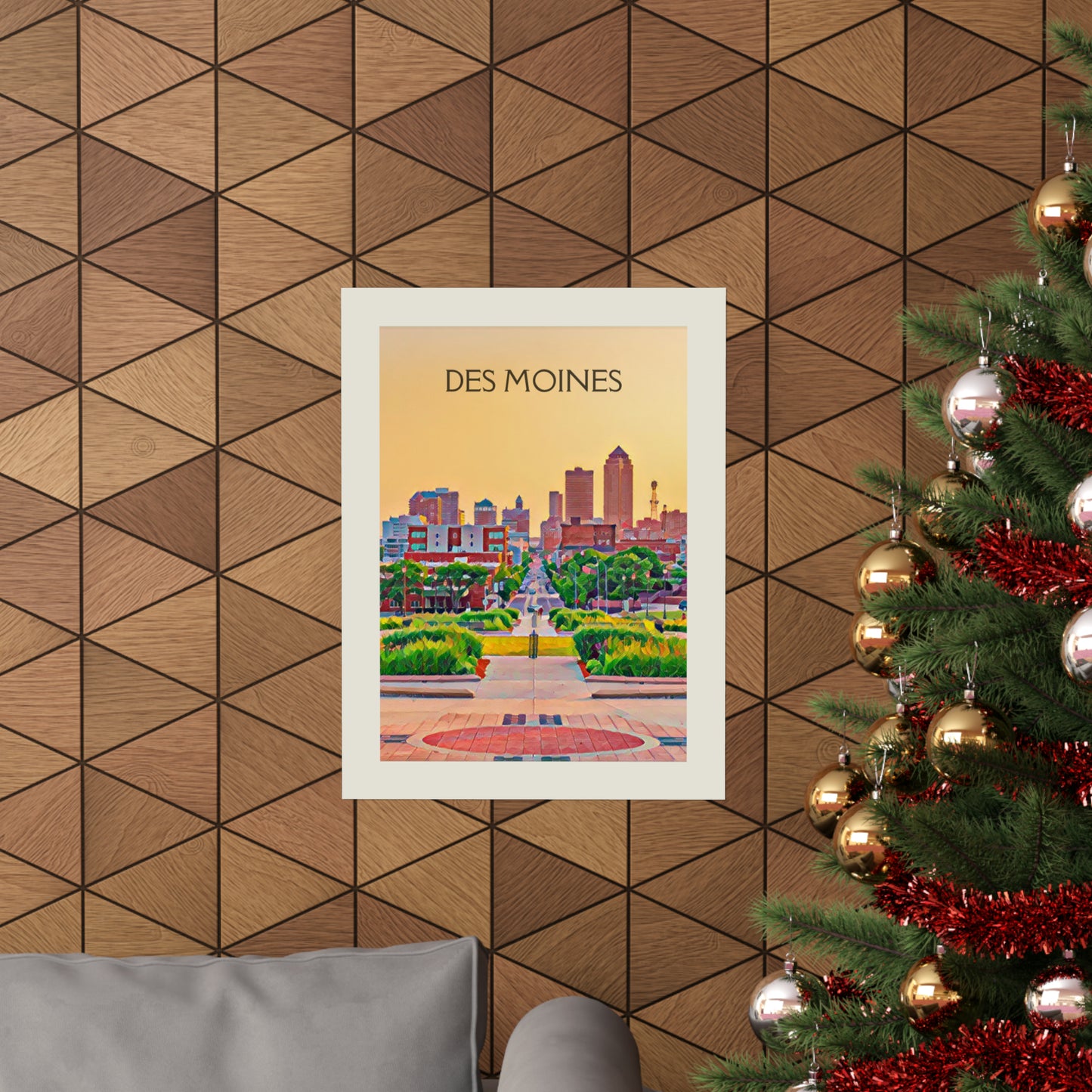 Des Moines Iowa City Painting Poster