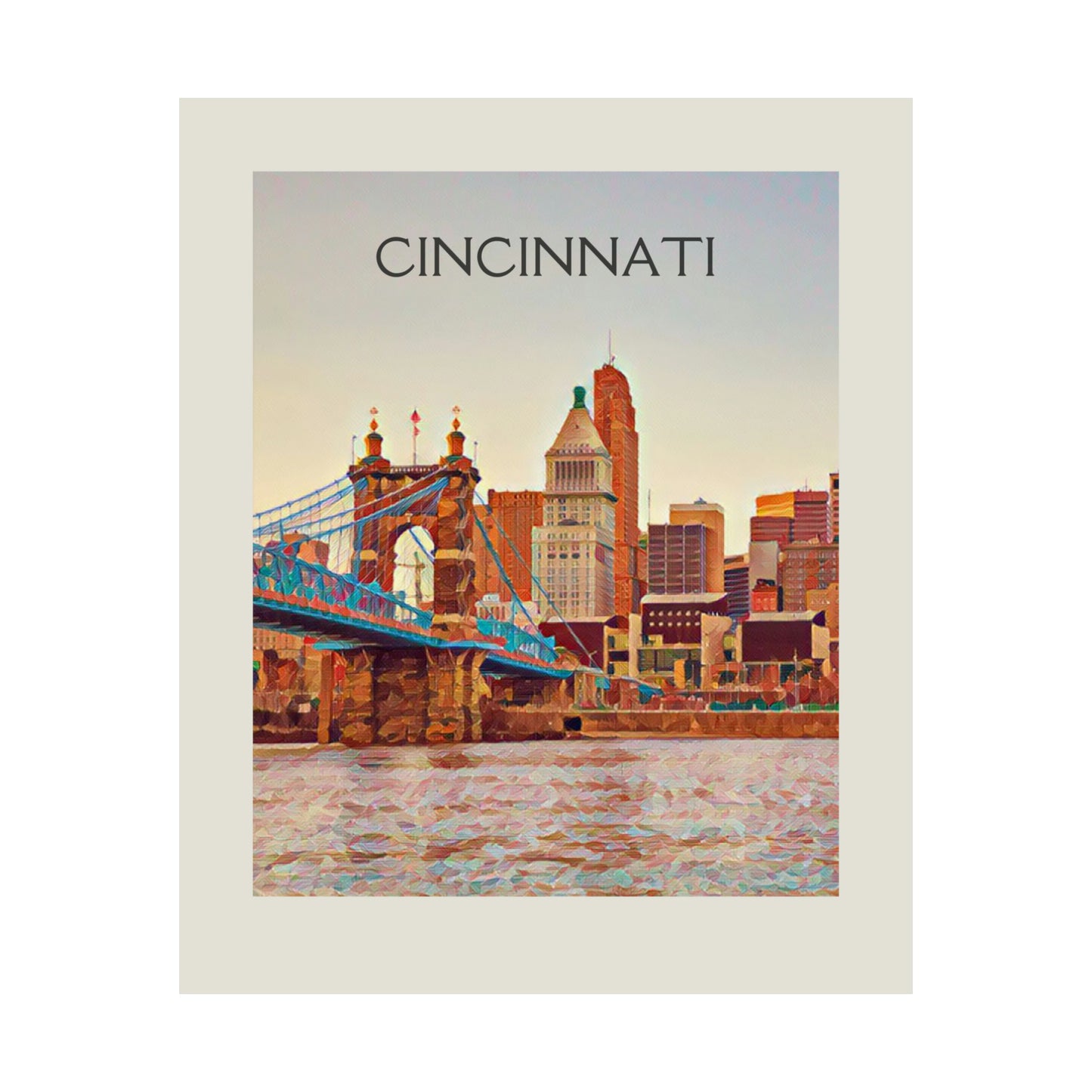 Cincinnati Ohio City Painting Poster